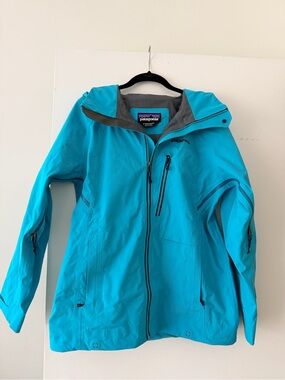 Patagonia Bright Turquoise Ski Shell Jacket with Hood